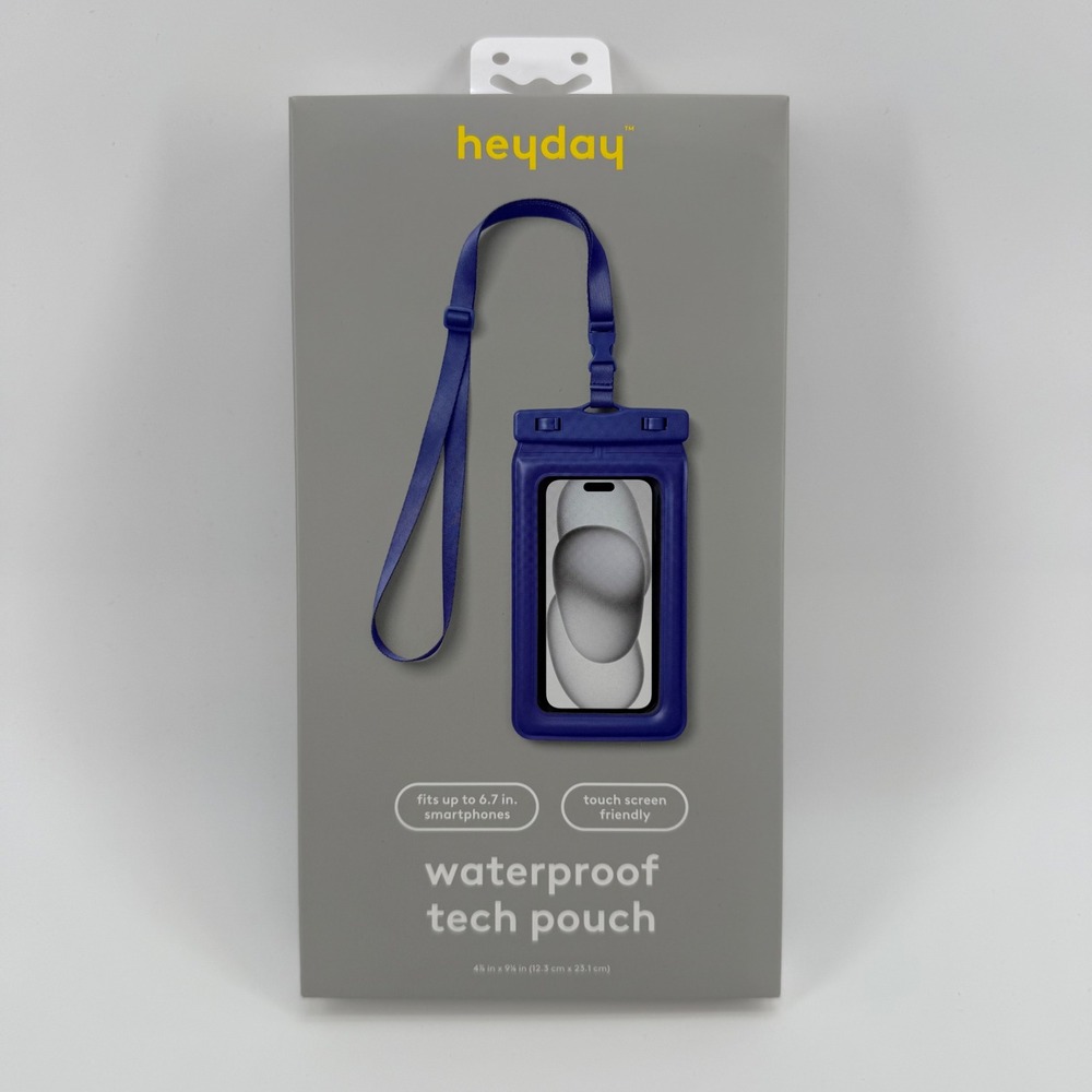 Heyday Waterproof Tech‎ Pouch Blue Fits up to 6.7" Phones Touch Screen Friendly